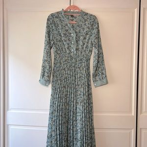 SHEIN green floral maxi dress with buttons in front